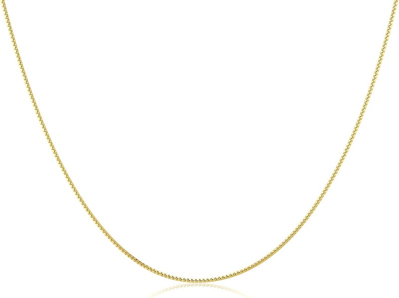 Tewiky Gold Chain Necklace for Women, 14k Gold Plated Thin Beaded Wave Box Chain Necklace Dainty Gold Necklace Simple Layered Gold Choker Necklaces Minimalist Gold Link Chain Necklace Trendy Jewelry for Women - Image 1